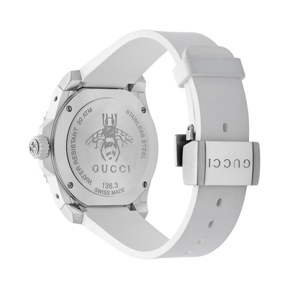 商品Gucci|Men's Swiss Dive White Rubber Strap Watch 40mm,价格¥10887,第7张图片详细描述