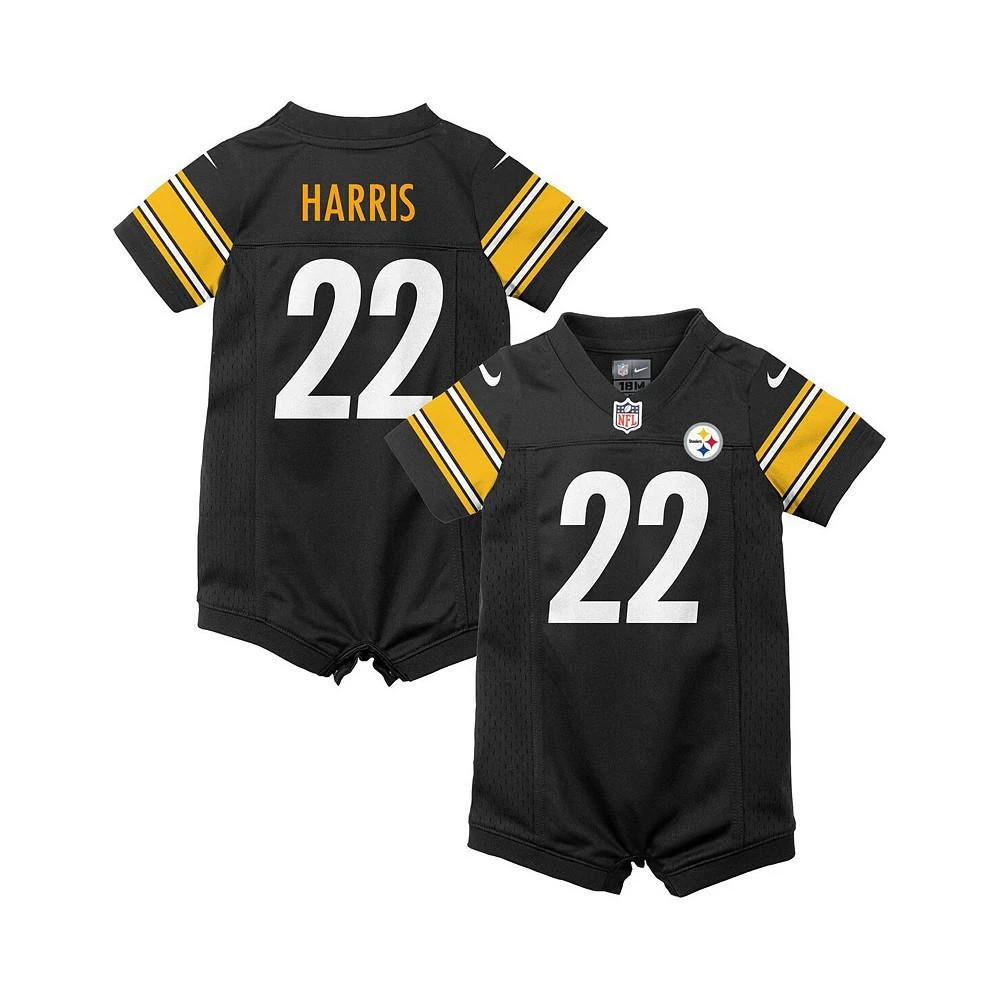 商品NIKE|Boys and Girls Newborn and Infant Najee Harris Black Pittsburgh Steelers Game Romper Jersey,价格¥298,第1张图片