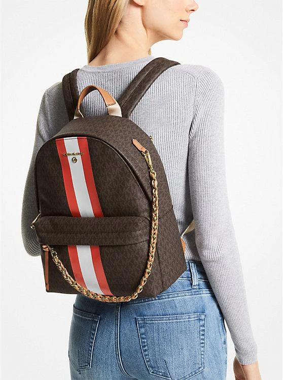 商品Michael Kors|Slater Medium Signature Logo Stripe Backpack,价格¥1482,第4张图片详细描述