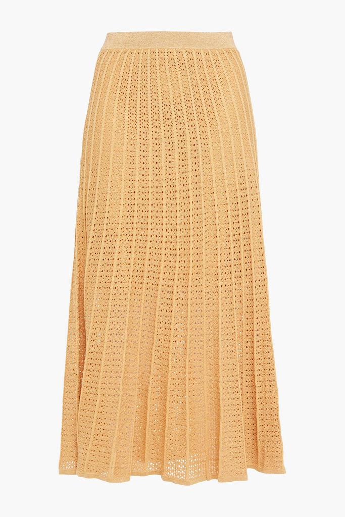 Metallic pointelle-knit midi skirt商品第1张图片规格展示