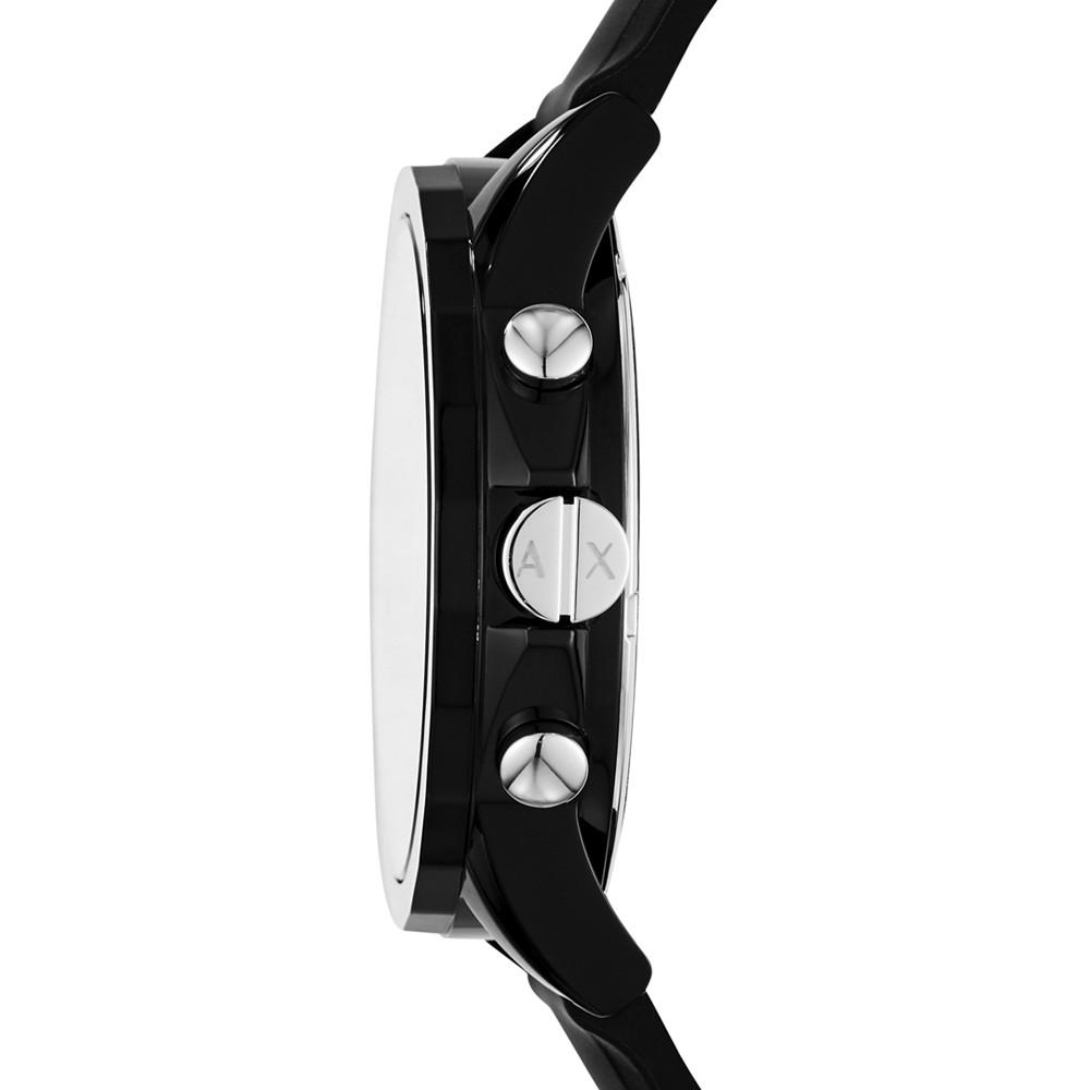 Unisex Chronograph Black Silicone Strap Watch 44mm AX1326商品第2张图片规格展示