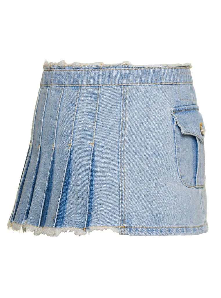 商品ANDERSSON BELL|Blue Denim Pleated Miniskirt In Cotton Woman,价格¥1382,第2张图片详细描述