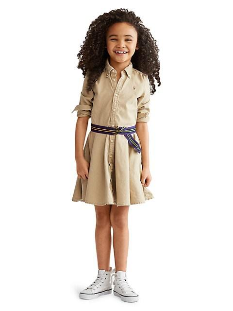 Little Girl's & Girl's Belted Chino Dress商品第6张图片规格展示