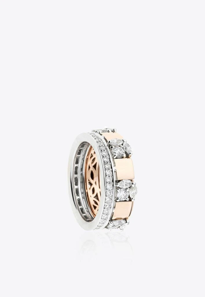 商品Yeprem|Y-ES Alliance Diamond Ring in 18-Karat Yellow, White Gold and Diamonds,价格¥63670,第1张图片
