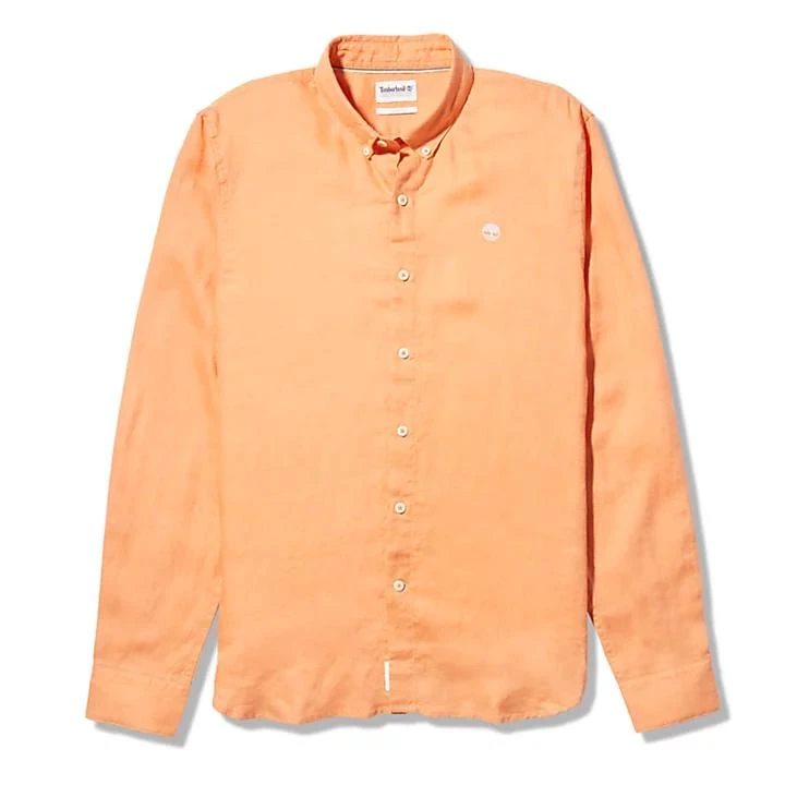 Mill River LS Linen Shirt for Men in Peach 商品
