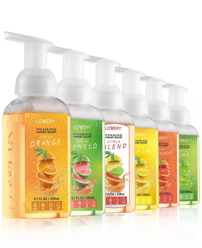 商品Lovery|Hand Foaming Soap in Citrus Blend, Lemon, Orange, Pomelo, Lime, Pink Grapefruit, Moisturizing Hand Soap - Hand Wash Set, 6 Piece,价格¥300,第1张图片