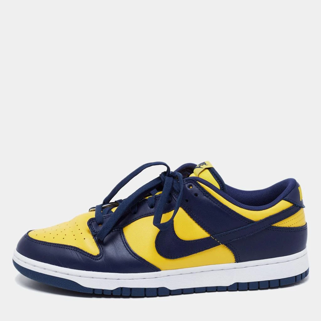 商品[二手商品] NIKE|Nike Navy Blue/Yellow Leather Dunk Lace Up Retro Sneakers  Size 47,价格¥2220,第1张图片