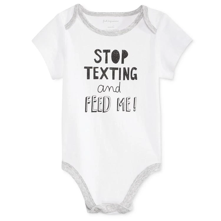 商品First Impressions|Stop Texting Bodysuit, Baby Boys & Girls, Created for Macy's,价格¥38,第1张图片