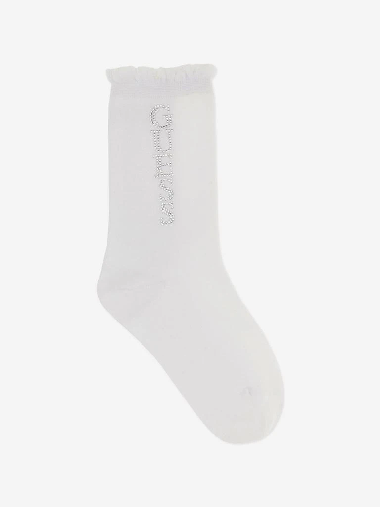 商品GUESS|Guess Girls Logo Socks in White,价格¥49,第1张图片