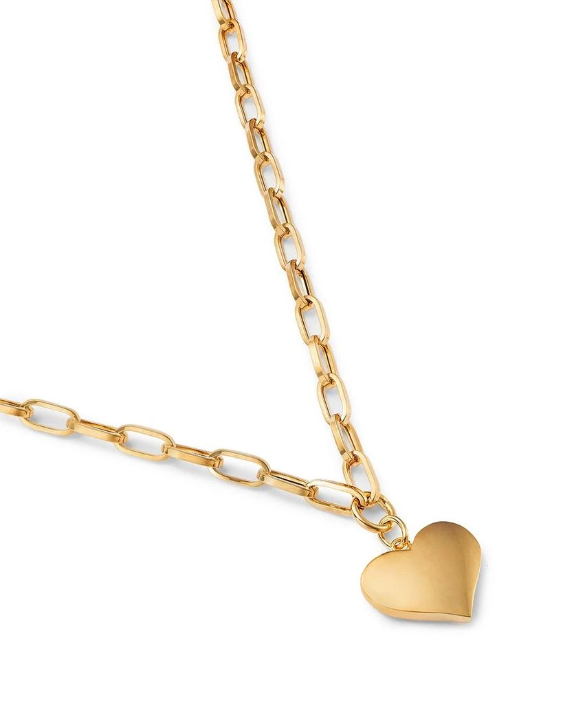 Bloomingdale's Polished Electroform Heart Pendant Necklace in 14K Yellow Gold, 17" 商品