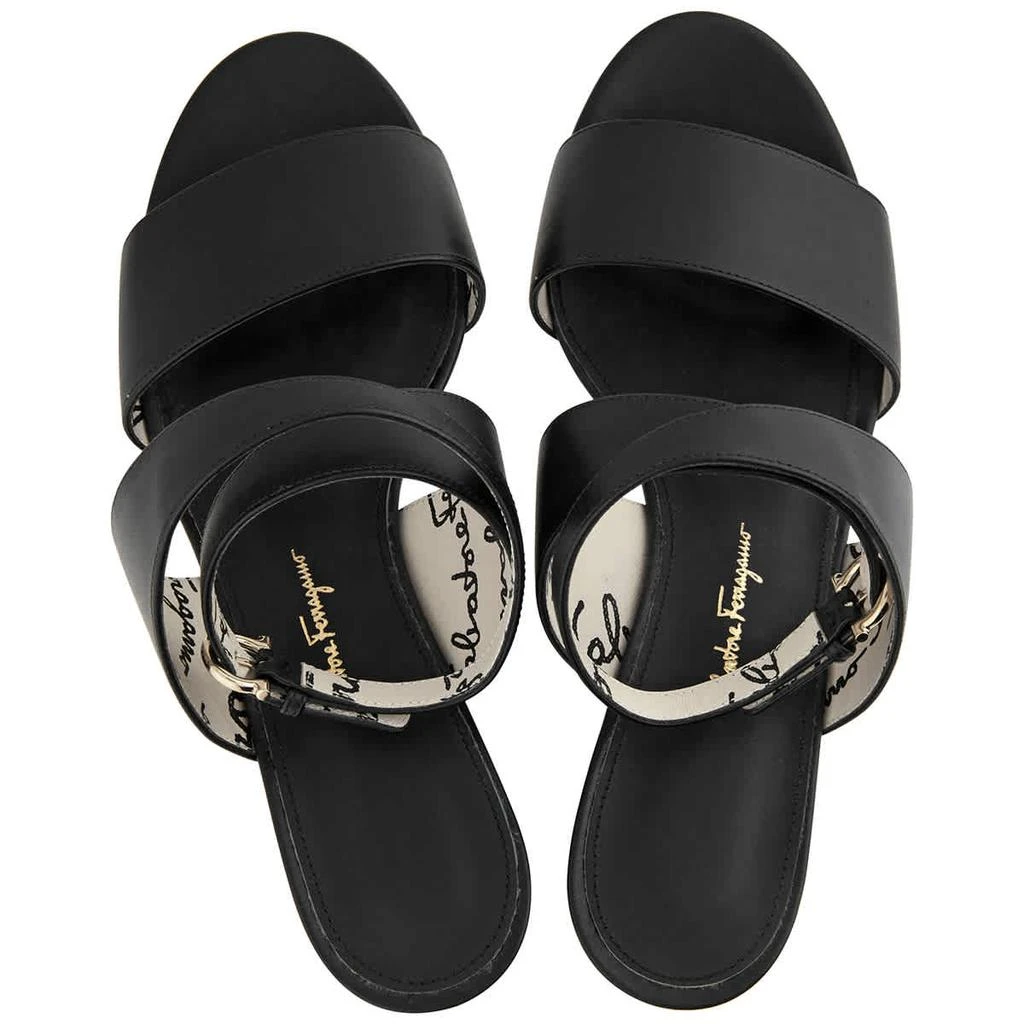 商品Salvatore Ferragamo|Salvatore Ferragamo Ladies Plain Wedge Sandal in Black,价格¥1333,第3张图片详细描述