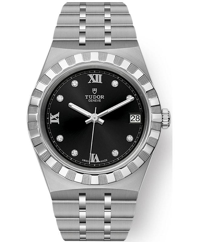 Tudor Royal Black Diamond Dial Stainless Steel Unisex Watch M28400-0004商品第1张图片规格展示