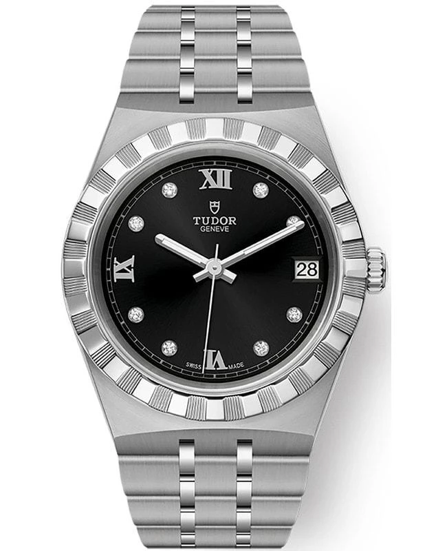 商品Tudor|Tudor Royal Black Diamond Dial Stainless Steel Unisex Watch M28400-0004,价格¥24080,第1张图片