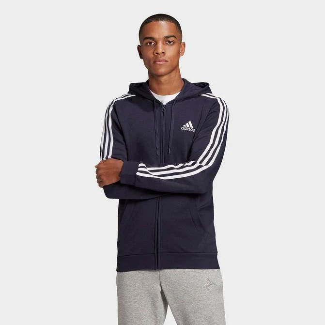 商品Adidas|Men's adidas Essentials Fleece 3-Stripes Full Zip Hoodie,价格¥452,第1张图片
