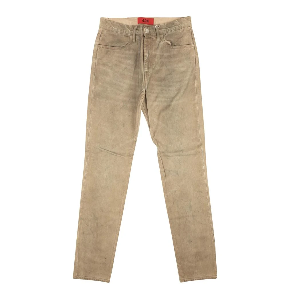 商品424 ON FAIRFAX|424 On Fairfax Slim Fit Jeans - Brown,价格¥342,第1张图片