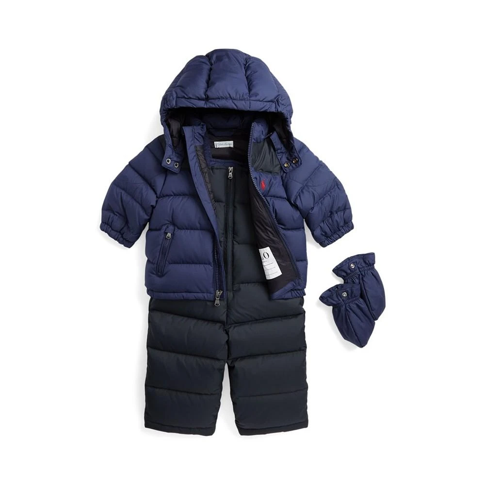 商品Ralph Lauren|Baby Boys Water-Repellent Down Snowsuit Jacket and Overall Set,价格¥1828,第2张图片详细描述
