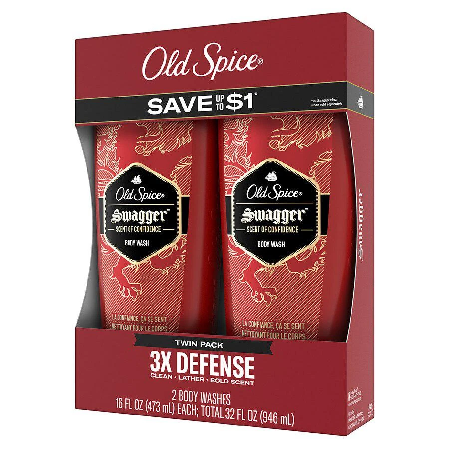 商品Old Spice|Red Zone Body Wash Twin Pack Swagger,价格¥79,第5张图片详细描述