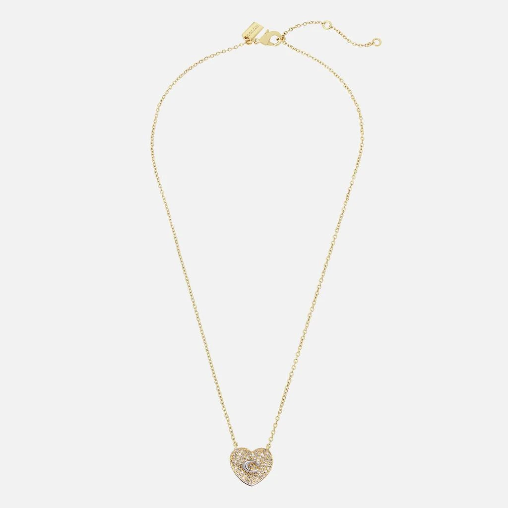 商品Coach|Coach C Heart Crystal and Gold-Tone Necklace,价格¥914,第2张图片详细描述