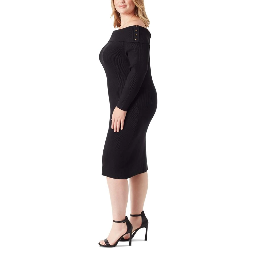 商品Jessica Simpson|Trendy Plus Size Aaryn Rib-Knit Off-The-Shoulder Dress,价格¥223,第3张图片详细描述