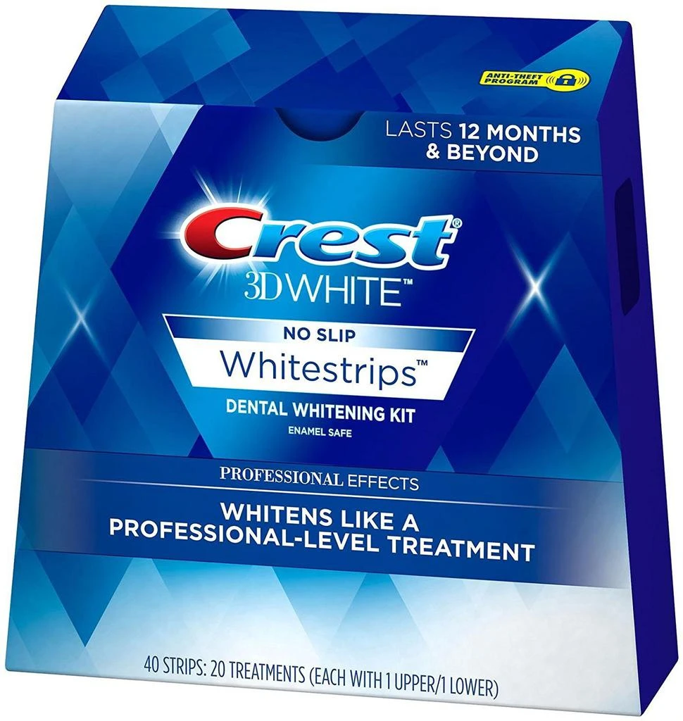 商品Crest|Crest 3D No Slip Whitestrips Professional Effects Teeth Whitening Kit 20 ea,价格¥335,第1张图片