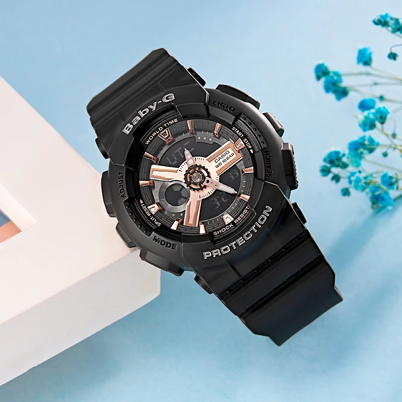 商品[国内直发] Casio|CASIO卡西欧正品手表女人气款BA-110RG-1A 防震 100米防水,价格¥648,第2张图片详细描述