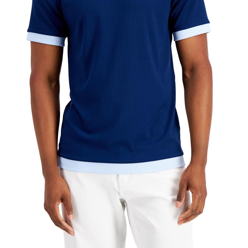 商品Alfani|Men's Ribbed Contrast T-Shirt, Created for Macy's,价格¥104,第5张图片详细描述