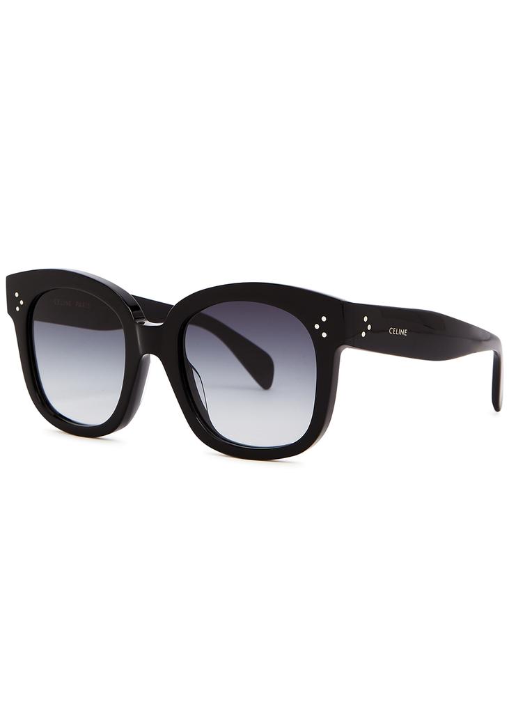 Black oversized square-frame sunglasses商品第1张图片规格展示