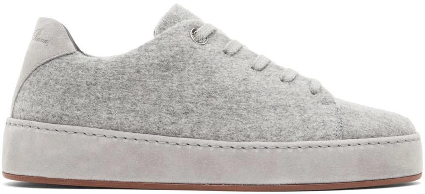 商品Loro Piana|Grey Cashmere Nuages Sneakers,价格¥8776,第1张图片