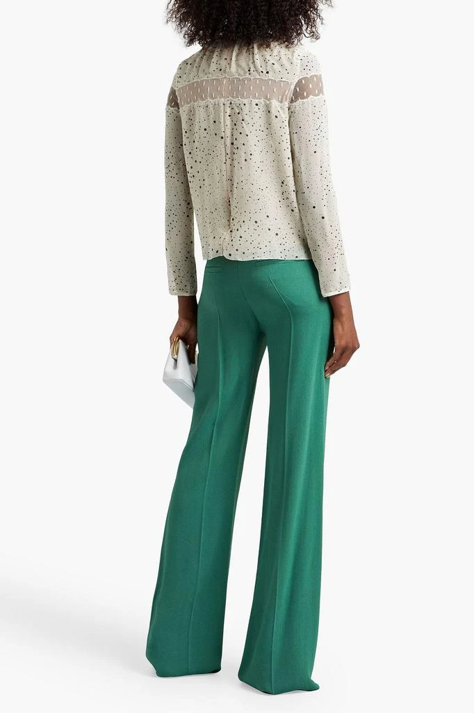 商品Giambattista Valli|Point d'esprit-trimmed printed silk-georgette blouse,价格¥2931,第3张图片详细描述