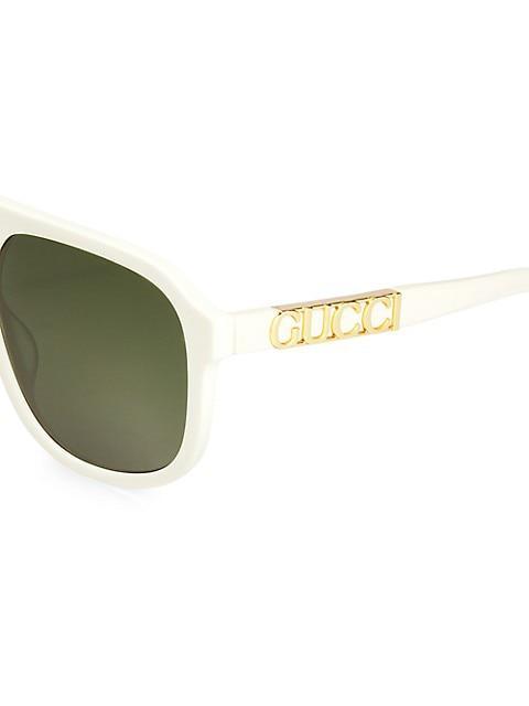 商品Gucci|Gucci Sign 58MM Pilot Sunglasses,价格¥3700,第5张图片详细描述