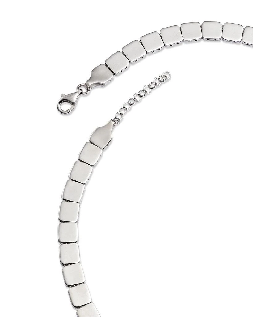 14K White Gold Cube Link Collar Necklace, 15.75-18" 商品