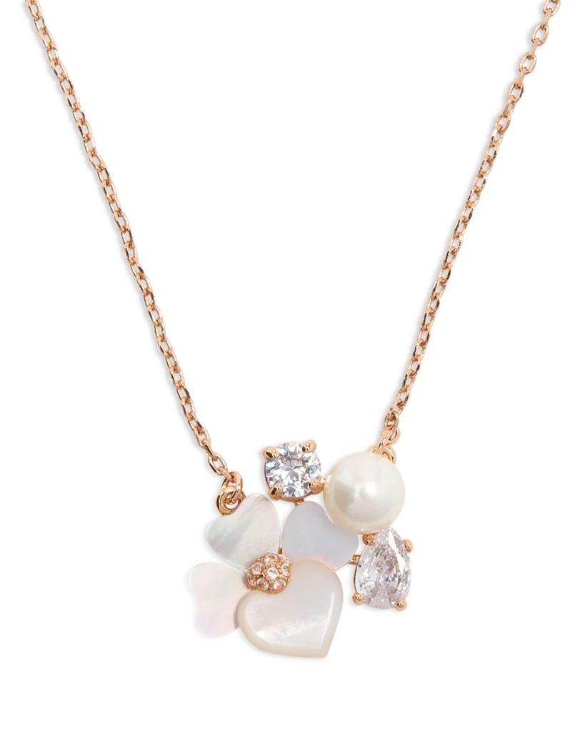 Precious Pansy Cluster Pendant Necklace, 17"-20" 商品