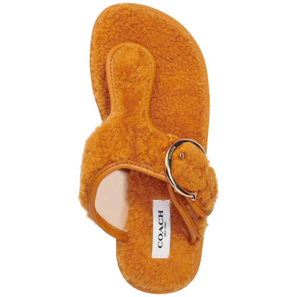 商品Coach|Women's Hollie Cozy T-Strap Slippers,价格¥447,第4张图片详细描述