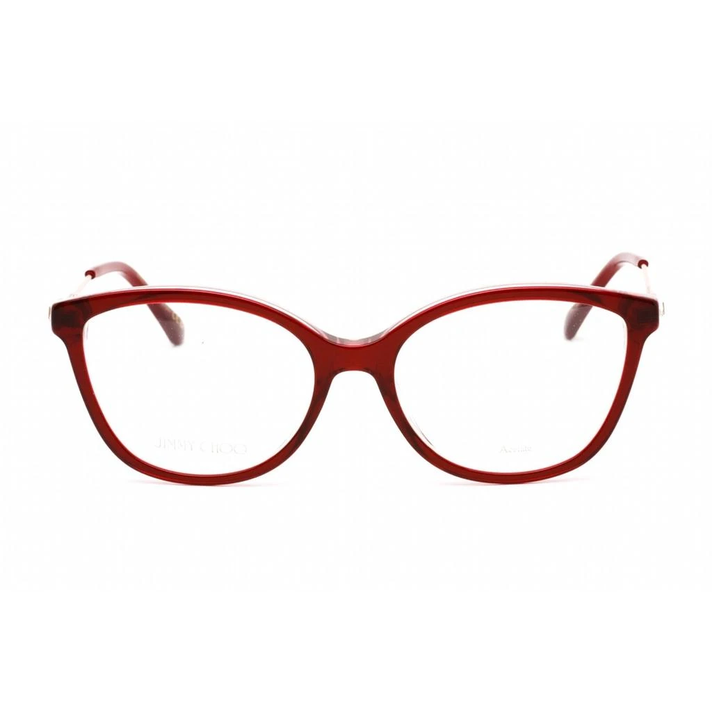 商品Jimmy Choo|Jimmy Choo Women's Eyeglasses - Cat Eye Burgundy Acetate/Metal Frame | JC373 0LDL 00,价格¥546,第2张图片详细描述