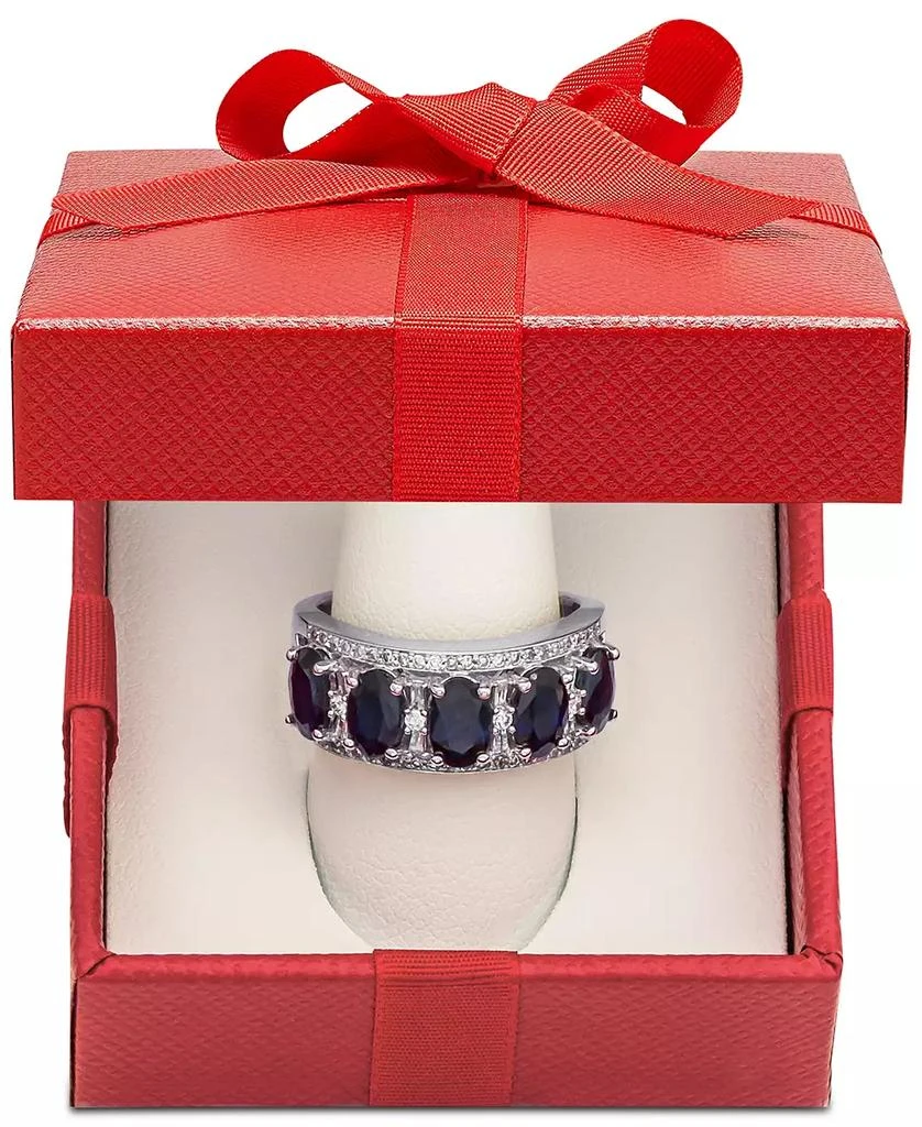 商品Macy's|Sapphire (2-7/8 ct. t.w.) & Diamond (1/3 ct. t.w.) Ring in 14k White Gold (Also in Emerald, Tanzanite and Ruby),价格¥15041,第1张图片