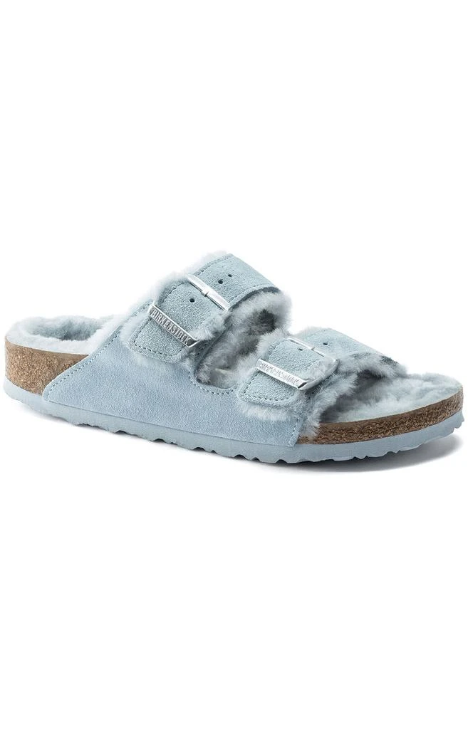 商品Birkenstock|(1021418) Arizona Shearling Sandals - Light Blue,价格¥640,第1张图片