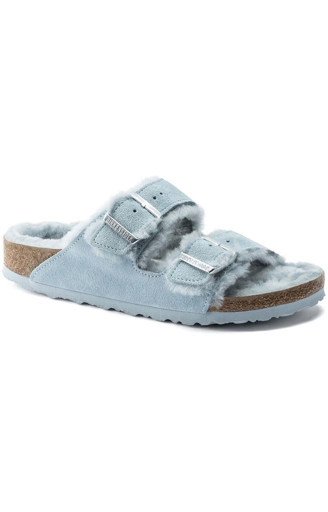 商品Birkenstock|(1021418) Arizona Shearling Sandals - Light Blue,价格¥716,第1张图片