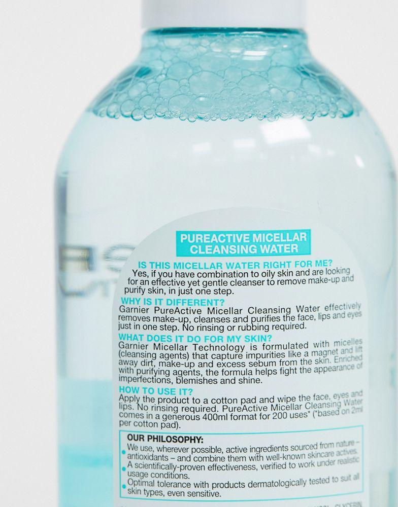 商品Garnier|Garnier Pure Active Micellar Water facial cleanser Oily Skin 400ml,价格¥41,第6张图片详细描述
