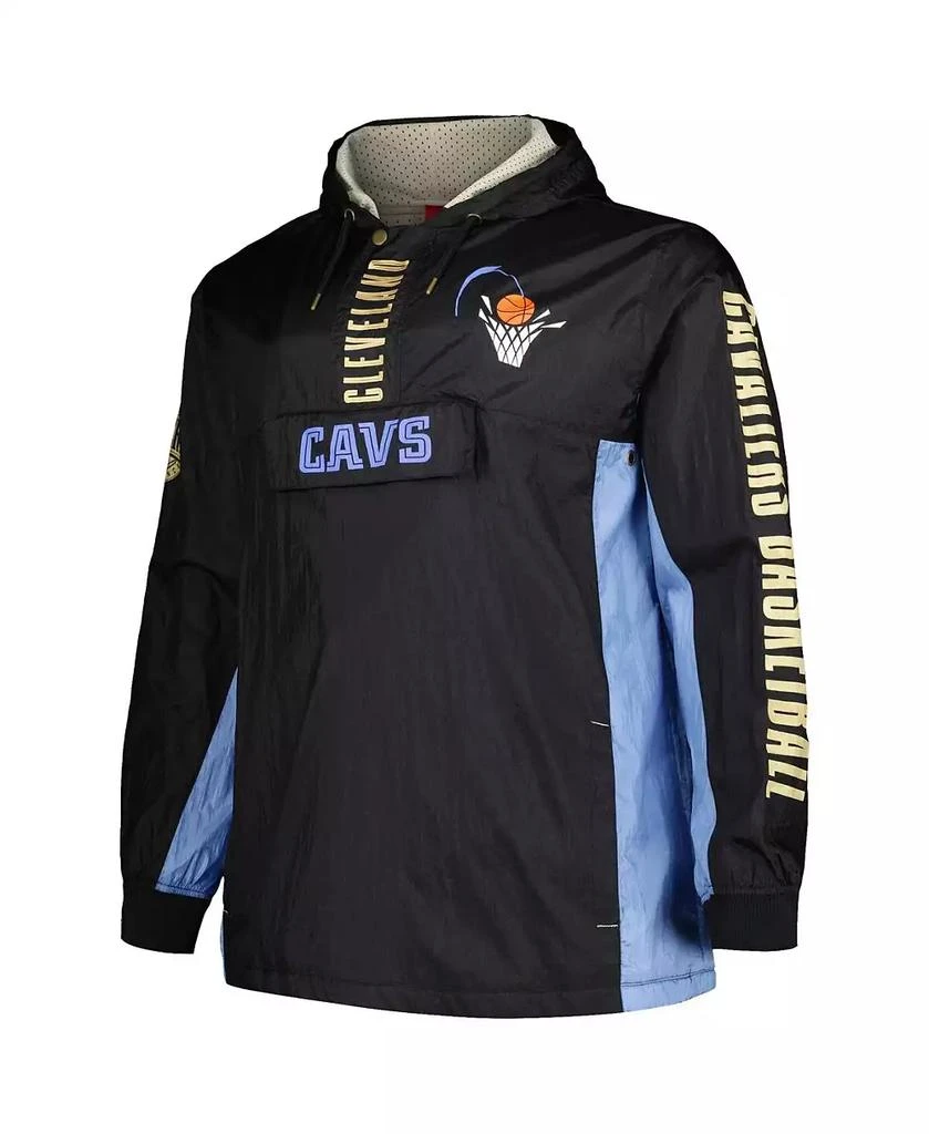 商品Mitchell & Ness|Men's Black Cleveland Cavaliers Big Tall Hardwood Classics Team OG 2.0 Anorak Hoodie Quarter-Zip Windbreaker Jacket,价格¥1157,第2张图片详细描述