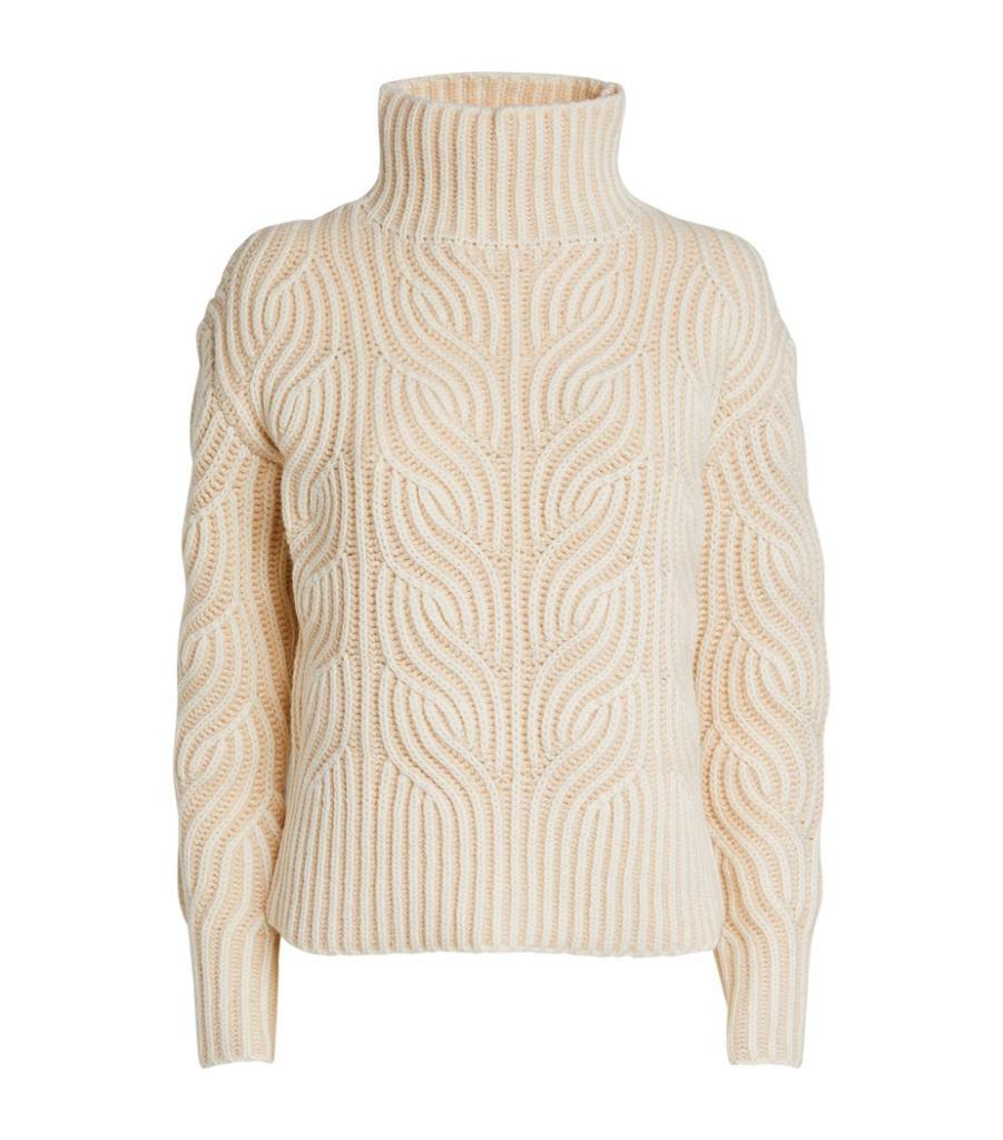 商品Zimmermann|Cable Knit Cosmic Rollneck Sweater,价格¥5513,第1张图片
