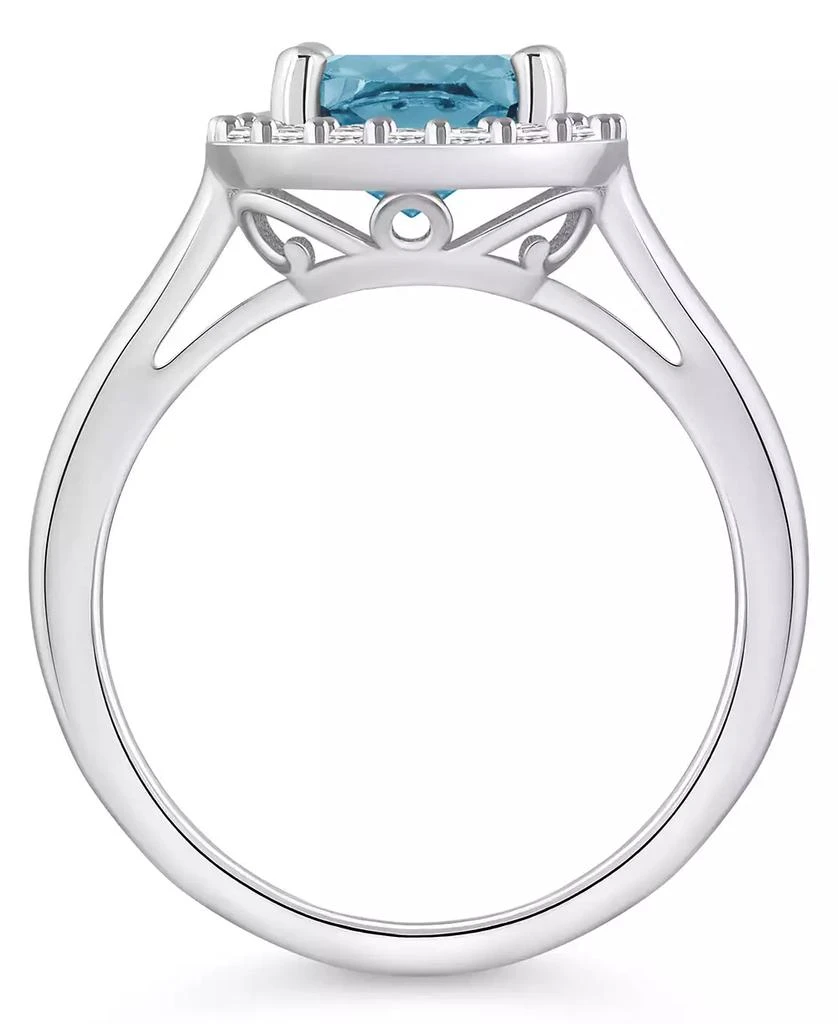 商品Macy's|Aquamarine (2 ct. t.w.) and Diamond (1/4 ct. t.w.) Halo Ring in 14K White Gold,价格¥10725,第3张图片详细描述