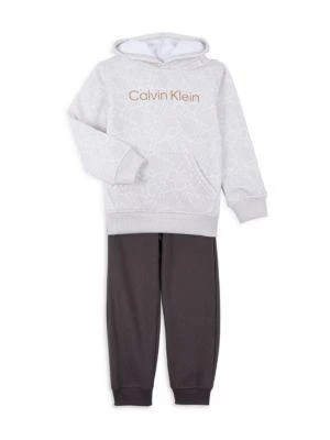 商品Calvin Klein|Little Boy’s 2-Piece Logo Hoodie & Joggers Set,价格¥250,第1张图片