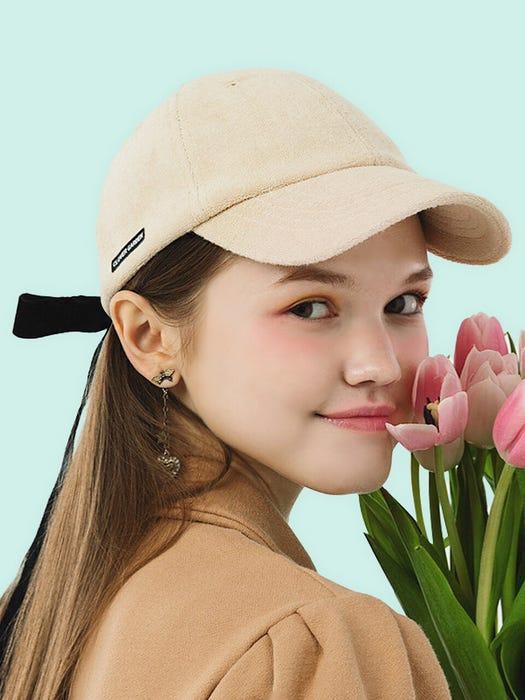 商品Clovergarden|Baby Terry Ribbon Ball Cap - Angel Beige,价格¥454,第4张图片详细描述