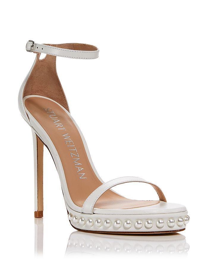 商品Stuart Weitzman|Women's Nudist Disco Embellished Ankle Strap Sandals,价格¥2429,第1张图片