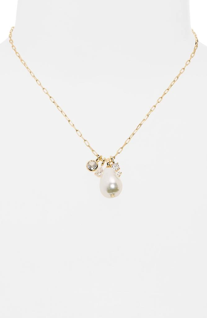 商品Nordstrom|CZ & Faux Pearl Dangle Charm Necklace,价格¥81,第2张图片详细描述