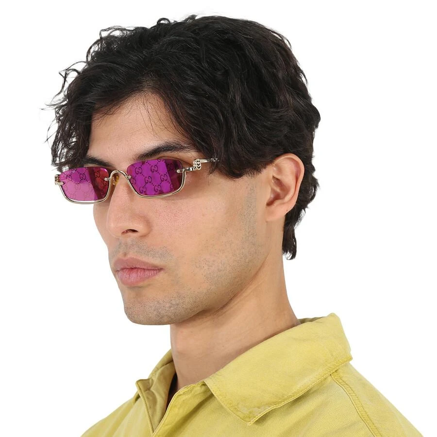 商品Gucci|Gucci Violet Logo Rectangular Unisex Sunglasses GG1278S 005 55,价格¥2395,第2张图片详细描述