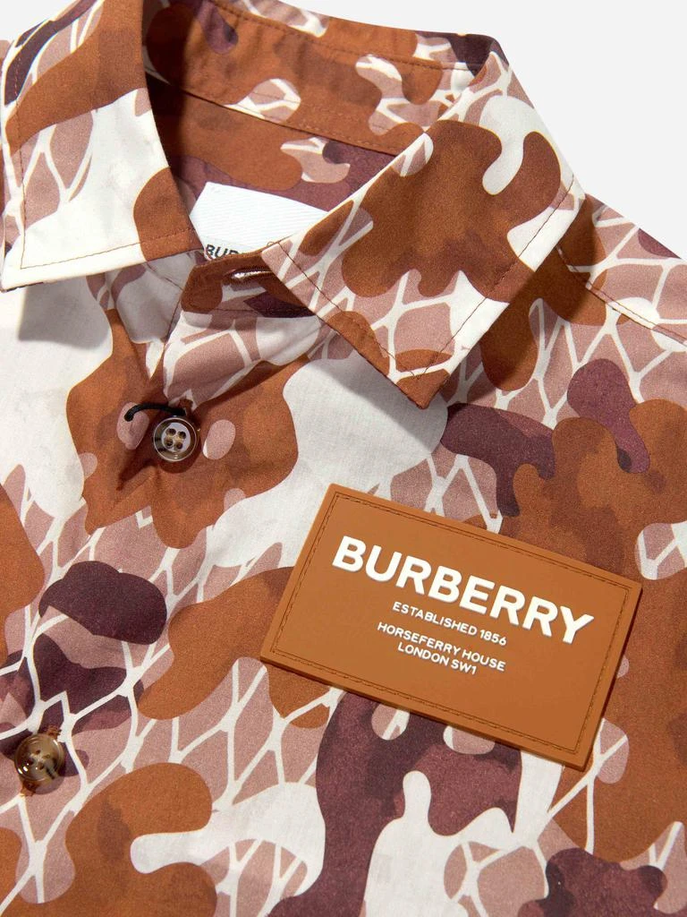 商品Burberry|Burberry Brown Boys Anish Camouflage Short Sleeve Shirt,价格¥1786,第3张图片详细描述