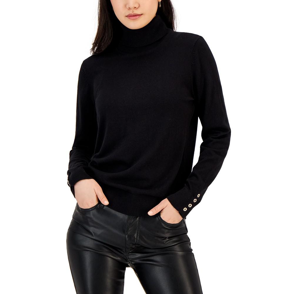 Women's Solid Buttoned-Cuff Stella Sweater商品第1张图片规格展示