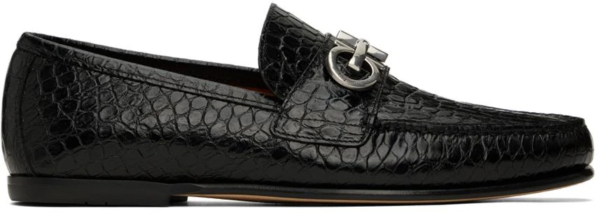 商品Salvatore Ferragamo|Black Galileo Loafers,价格¥4268,第1张图片