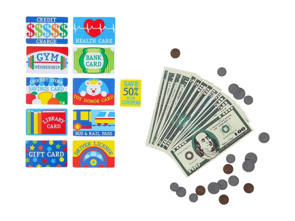 商品Melissa & Doug|Pretend to Spend Wallet and Play Money,价格¥104,第2张图片详细描述